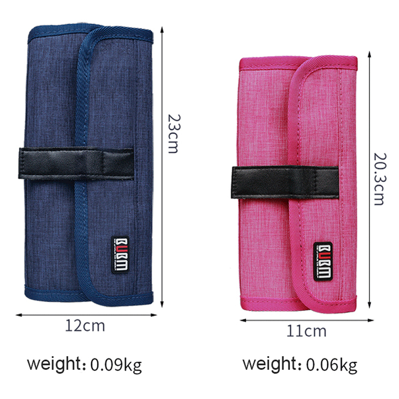 Bubm lichtgewicht reiskabel organizer, oprolbare elektronica accessoires opbergtas voor oplader, usb-kabels, oortelefoon harde schijf