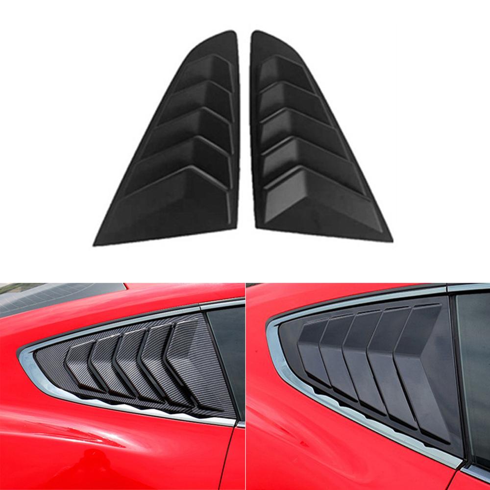 2 Pcs Carbon Fiber Side Window Scoop Louvers Cover Vent for Ford Mustang