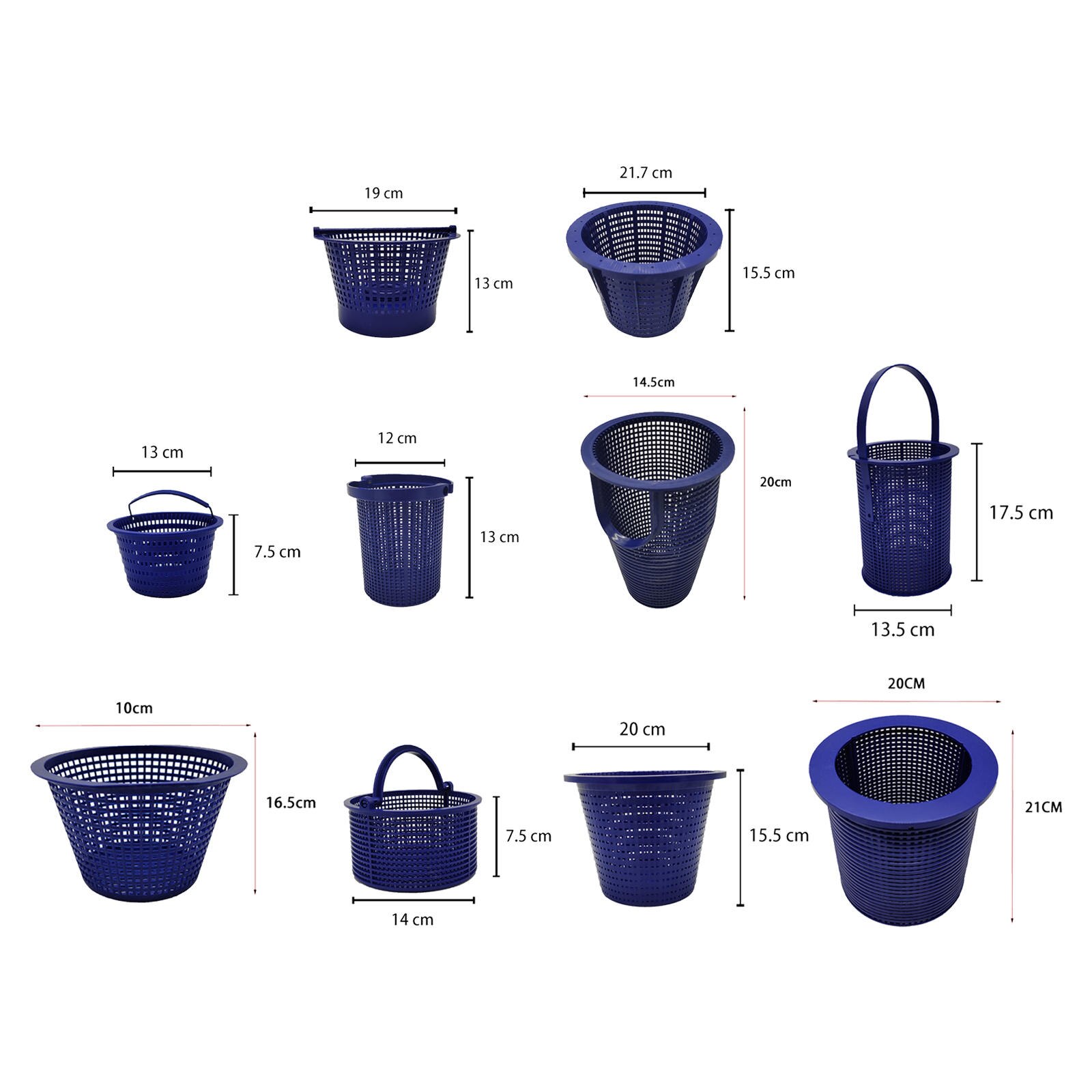 Cesta Skimmer de plástico, herramienta de limpieza de repuesto, malla fina redonda para limpieza de piscinas