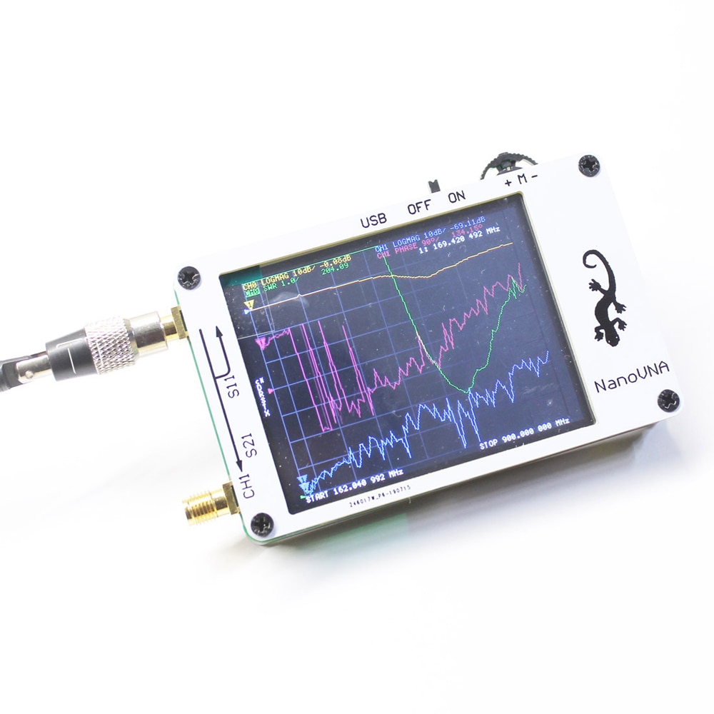 Mini analyseur d'antenne d'analyseur de réseau de vecteur de VNA 50 KHz-900 MHz 2.8 pouces écran tactile d'affichage à cristaux liquides numérique analyseur d'antenne de HF VHF UHF