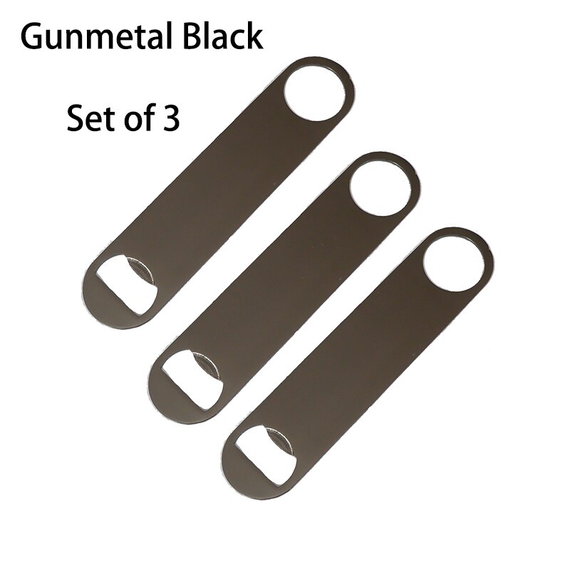 Rvs Bar Blade Bier Flesopener, Barman Flesopeners, Snelheid Openers Set Van 3: Gunmetal Black