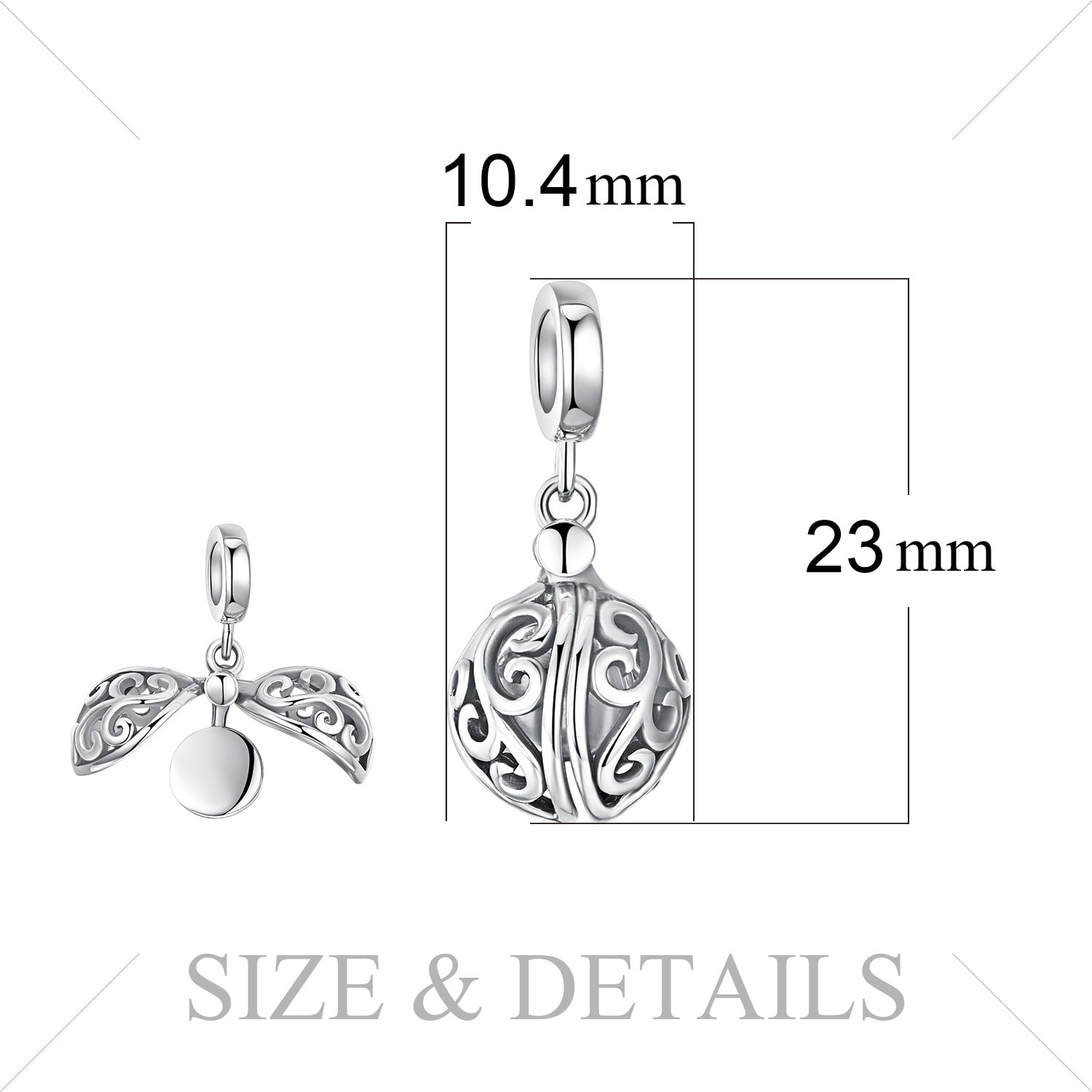 JewelryPalace Öffnende 925 Sterling Silber Perlen Charms Silber 925 Original-Fit Armband Silber 925 original-Bead Schmuck Machen