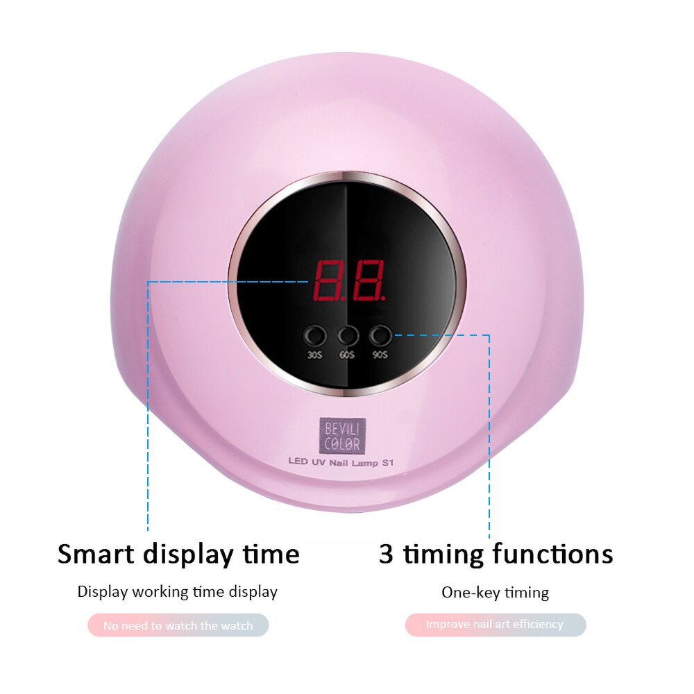 Lámpara LED de 90W para uñas, secador de uñas con dos manos, 30 Uds. LED UV para curar esmalte de uñas de Gel UV con detección de manicura, herramienta de salón # ET-865