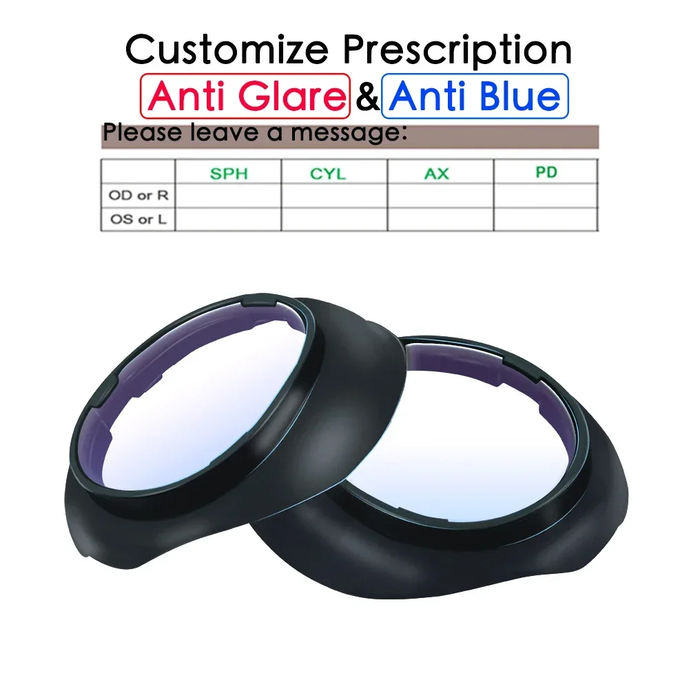 Lentes graduadas VR para Quest 3, lentes para miopía, gafas antiradiación y antiazules, montura de gafas para accesorios Meta Quest 3: Verde militar