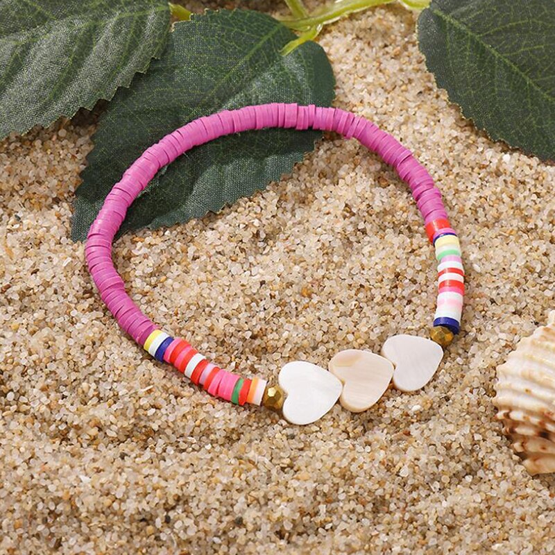 Afrikanske perle perle halskæde kvinder mænd boheme farverig ler heishi choker halskæder boho handamde smykker: Lilla