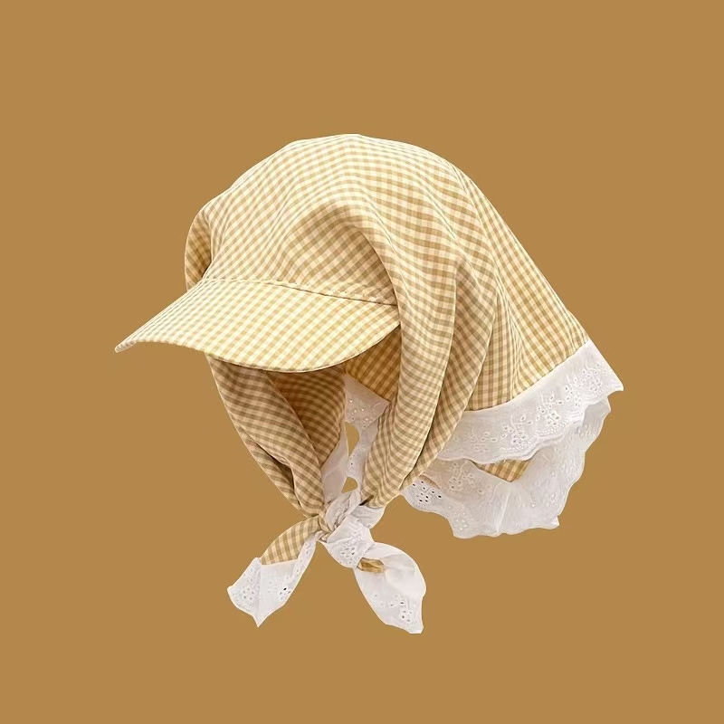 Baseball Cap met grote rand 2025, hoofddoek, zomerzonneschermhoed, Koreaanse versie, vlinderboog, dameszonnehoed: Roze
