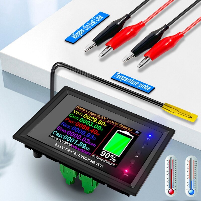 DT24 Hd Ips Bluetooth Digitale Display Dc Power App Voltmeter Amperemeter Batterij Capaciteit Tester Brandstof Gauge Voltage Meter