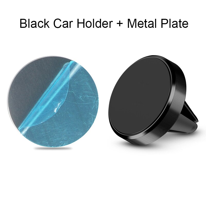 Soporte magnético para teléfono, accesorios para coche, Mini soporte magnético para rejilla de ventilación para IPhone 11, Xiaomi Note 8, Huawei, Samsung en GPS para coche: Black