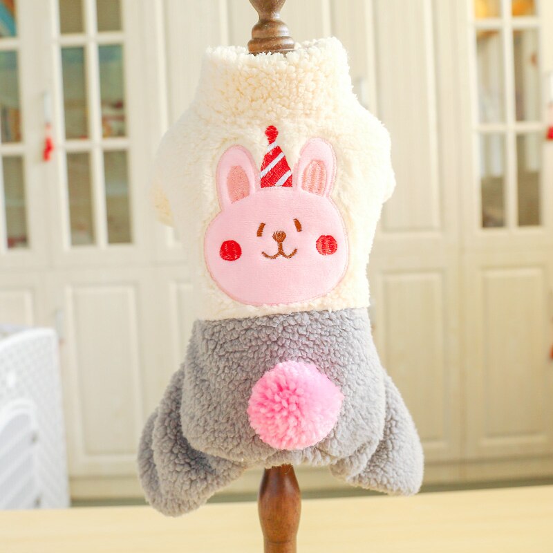 PETCIECLE-vestido de peluche de Pomerania para perro, ropa cómoda de terciopelo para de cumpleaños, ropa de cuatro patas para perro, Otoño e Invierno: Pink / M