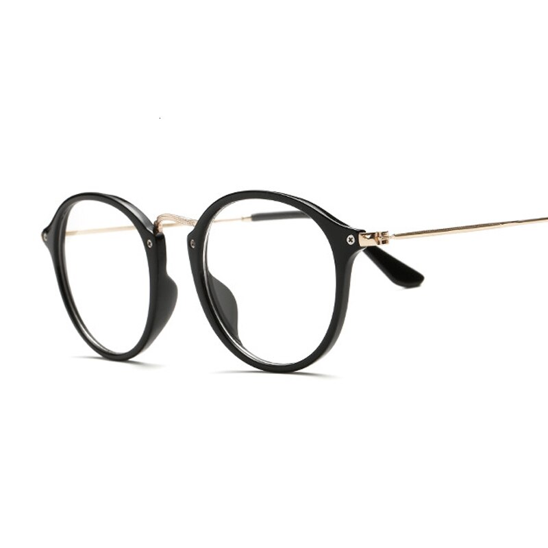 Armação redonda vintage para óculos de grau, óculos unissex redondo, lente óptica de miopia, simples, armação de olho de gato
