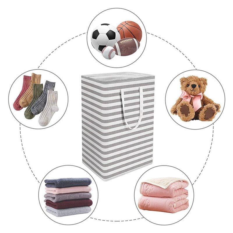 2Pcs Wasmand Inklapbare Grote Wasmanden Met Handgrepen Vrijstaande Waterdichte Kleding Wasmand