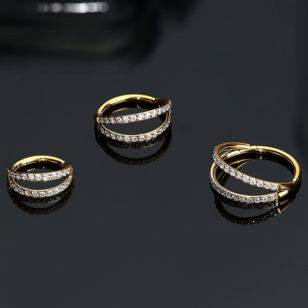 F136 Titanium 16G Scharnierend Segment Neusring Zc Septum Clicker Daith Oorbellen Hoepel Oor Kraakbeen Tragus Helix Piercing Sieraden