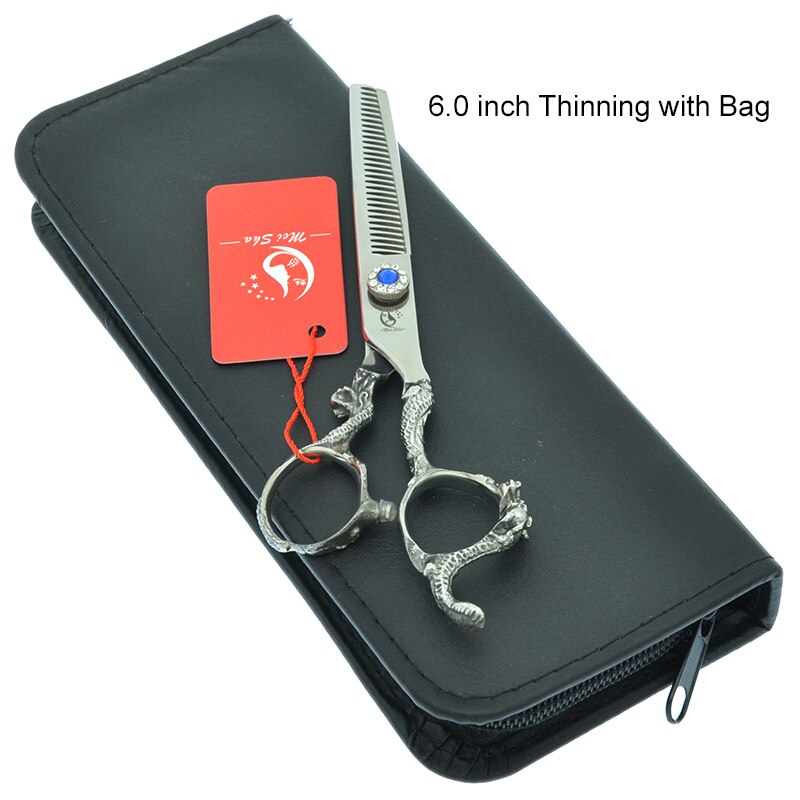 6.0" Dog Cutting Scissors Thinning Shears Dragon Handle Japanese Steel Dogs Grooming Scissors Barbers Tools A0096A: A0097A-06-60