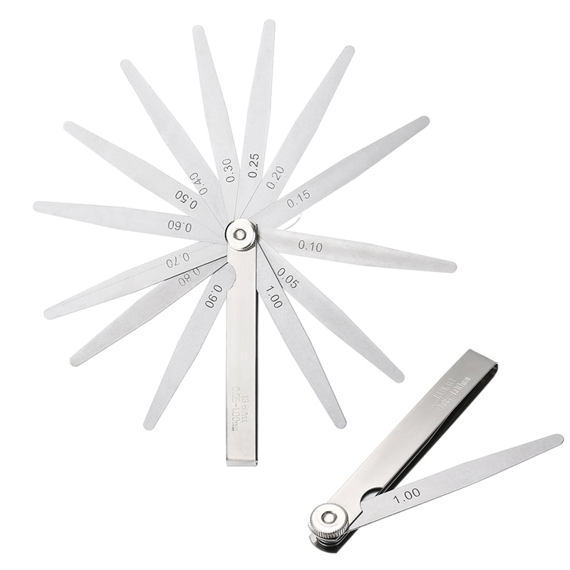 0.05mm~1mm Thickness Gage Gap Filler Guage Metric 13 Blades Feeler Gauge Ruler Securely 65Mn Alloy Steel Measurment Tool