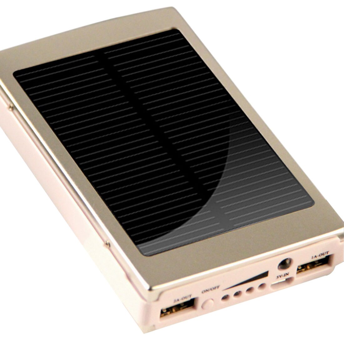 Batería Solar de larga duración de 30000mAh, cargador de salida doble portátil, batería externa USB, gran capacidad para teléfono móvil Solar: Gold