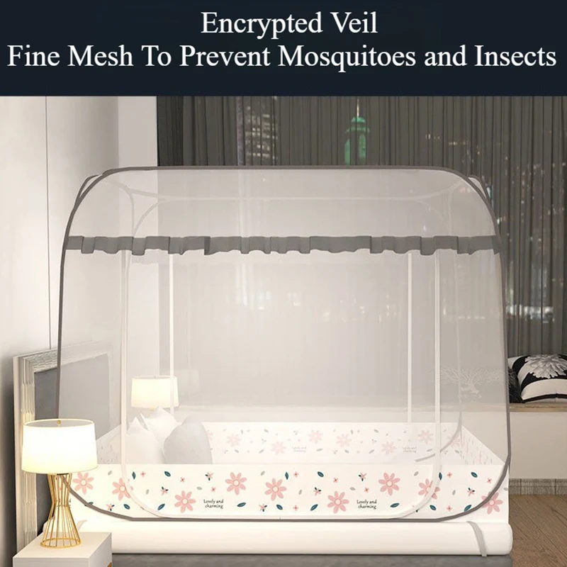 1pc Double Door Easy-Setup Portable Mosquito Net with U-Shaped Zipper -Perfect for Camping,Gardens,Patios,and Bed Protection 모기장