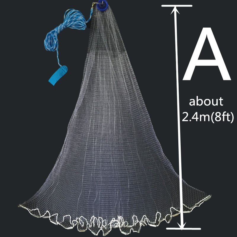 Finefish Super Small Mesh Cast Net Fishing Network USA Hand Cast Net Outdoor Throw Catch Fishing Net Tool Gill net: A48small mesh