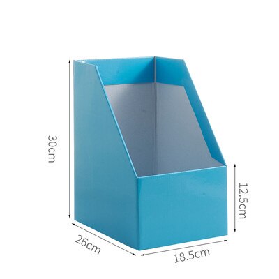 DIY Kraft Paper Magazine Rack Bookend large book stand File Holder Foldable documents organizer office storage rack with Labels: Blue  