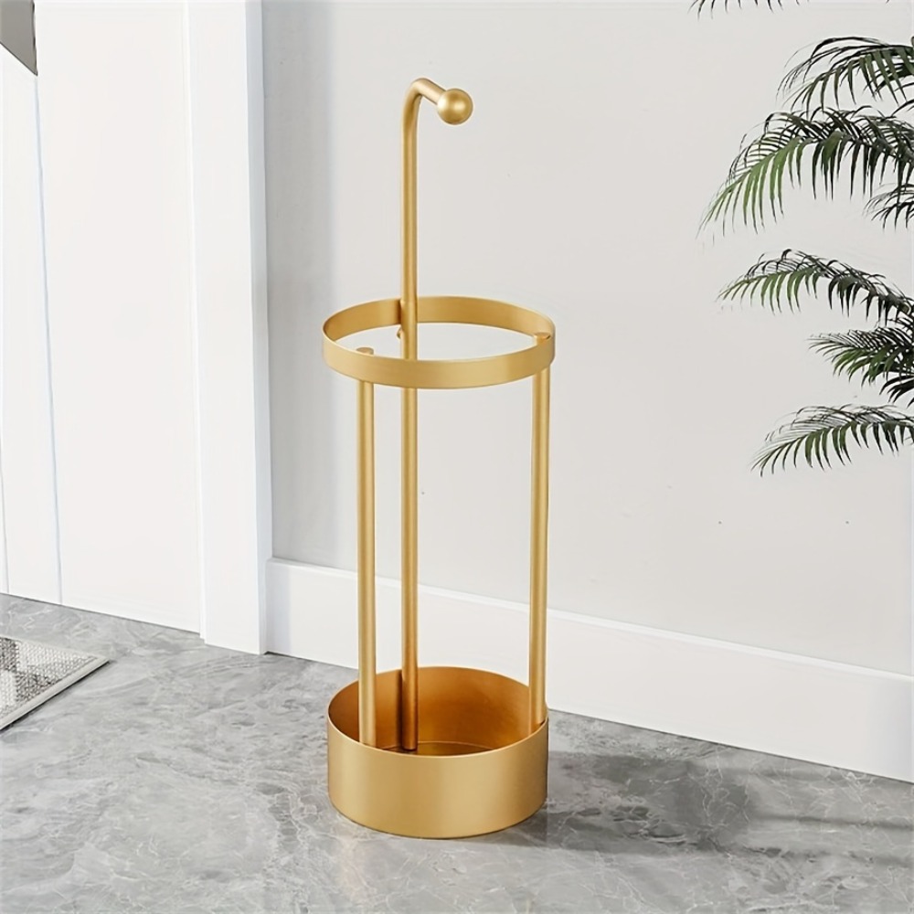 Metalen paraplubak, eigentijdse stijl, strak opbergrek voor thuis, kantoor, hotel en winkelcentra, geschikt voor meerdere paraplu's.: Goud