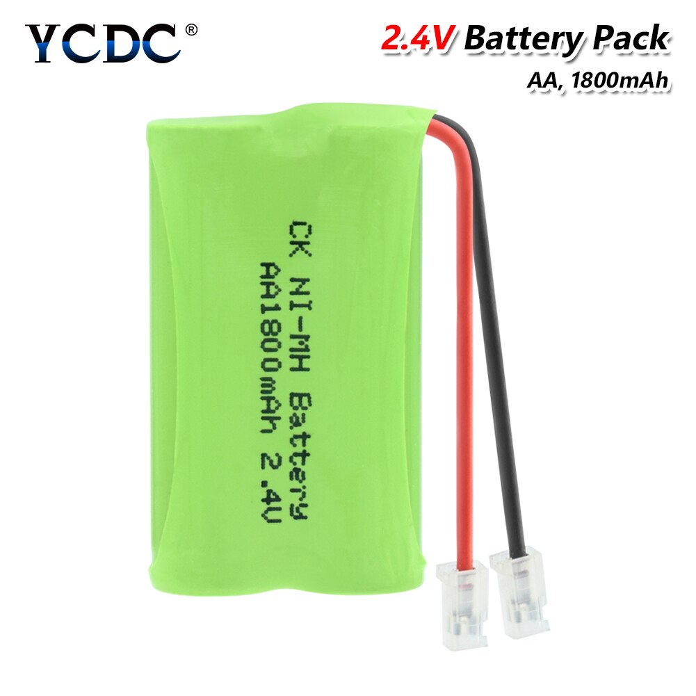 2.4V 1800mAh 2*AA Cells Rechargeable Ni-MH Battery Pack Universal Connector 1800mAh Rechargeable Ni-MH AA 2.4V Battery Pack