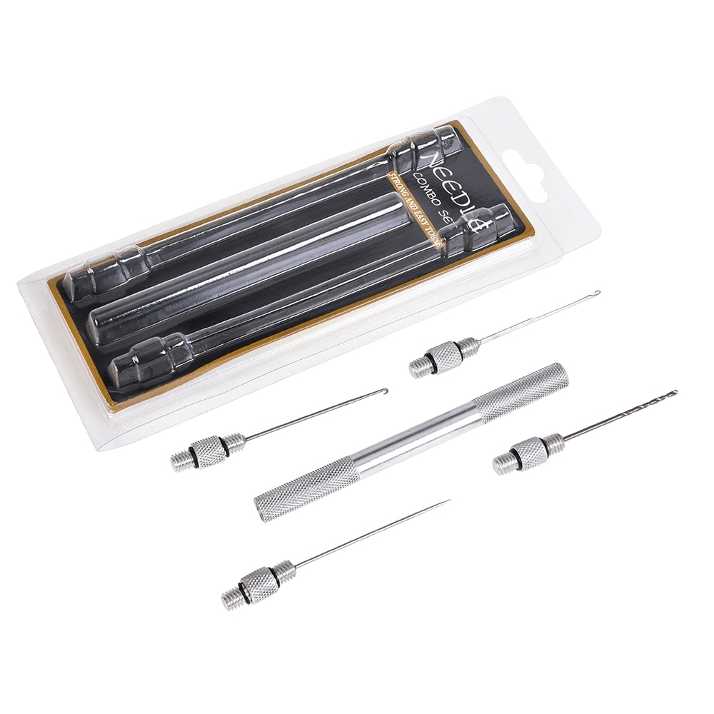 5-in-1 Carp Fishing Rigging Bait Needle Kit Tool Set Bait Boilie Drill Stringer Needle with Nonslip Aluminum Alloy Handle Pesca