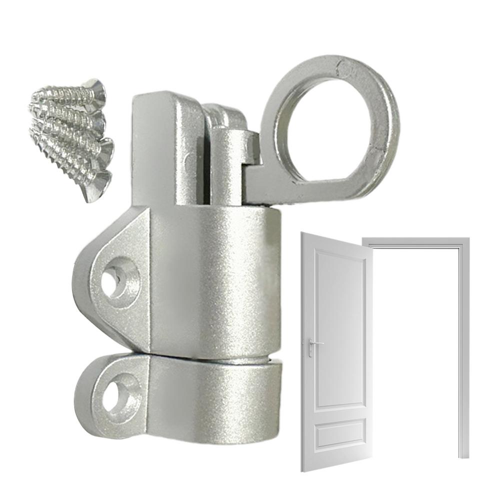 Spring Automatic Latch Aluminum Spring Loaded Latch Pin Automatic Spring Barrel Slide Door Lock With Screws For Window Gate Shed: Silver
