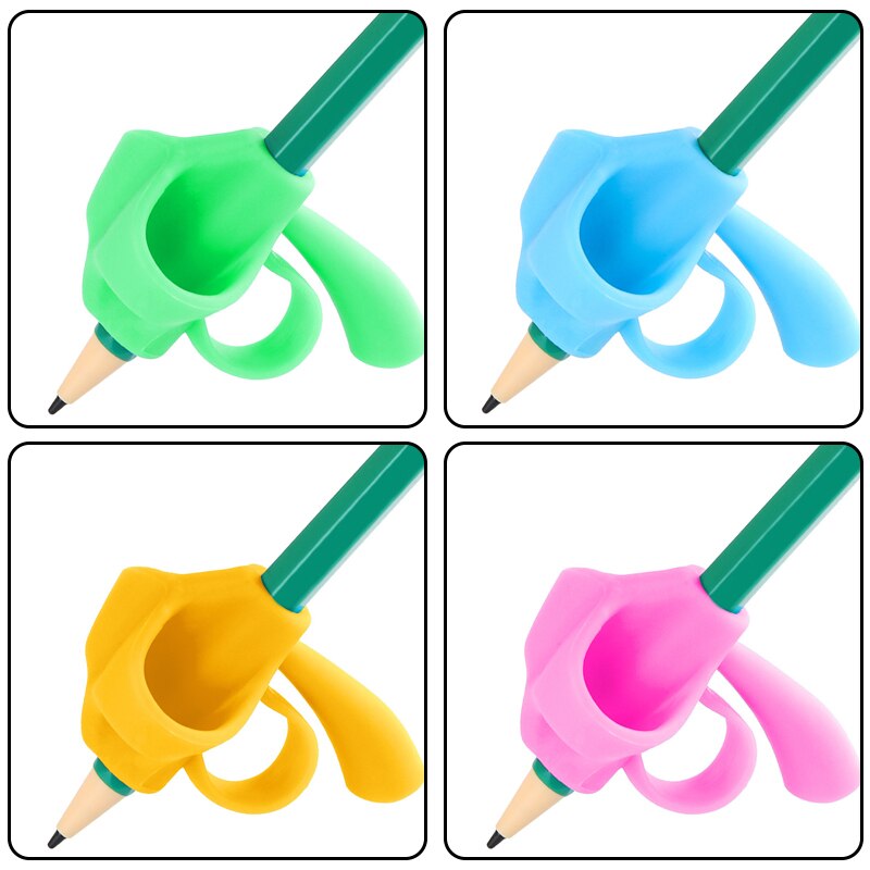 Three/Five Finger Silicone Pen Holder Writing Aids Beginner Writing Thumb Correction Grip Trainer Children Supplies