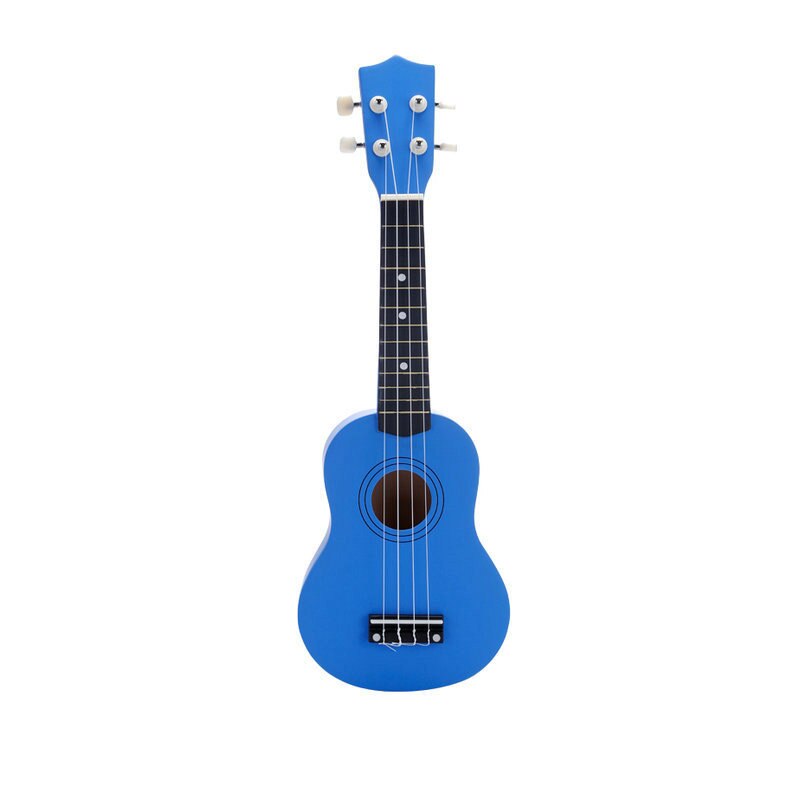 Ukelele de madera para principiantes, 21 pulgadas, con cuerdas de selección, Kit de iniciación para niños, instrumentos musicales, ukelele educativo de tilo: blue