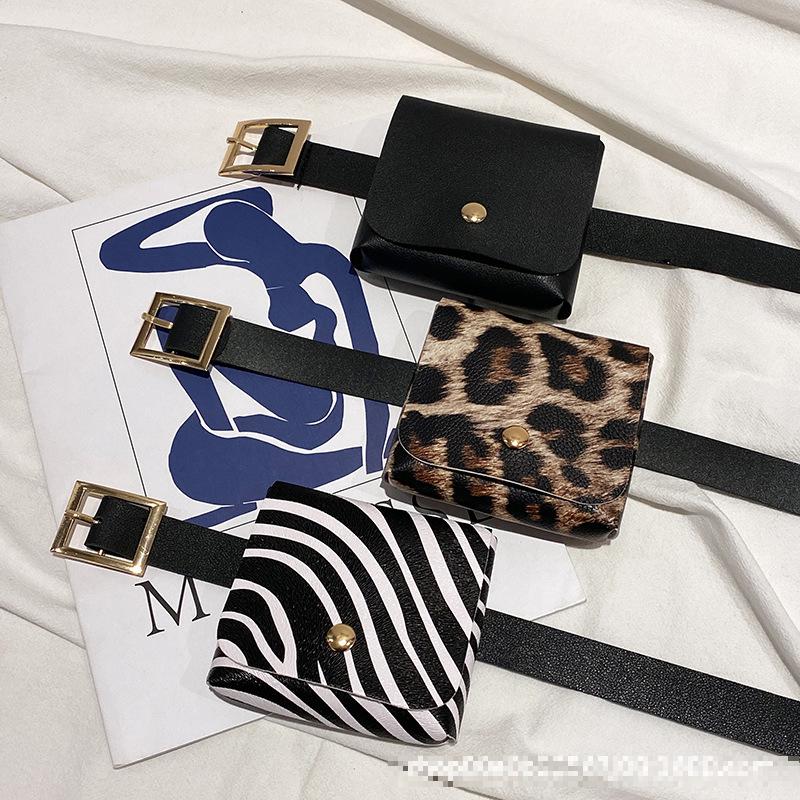 Women Waist Bag Black Pink Leopard Fanny Pack Women Pu Leather Zebra Minni Fanny Pack For Woman Lady Waist Bag