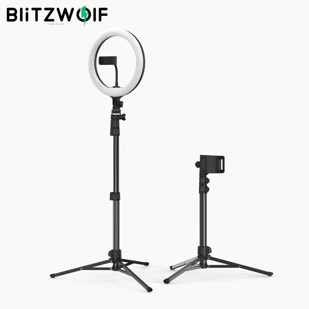 BlitzWolf BW-STB2 Lampa błyskowa doprowadziło uchwyt na statyw telefonu Selfie Stick z bezprzewodowym pilotem 3200K-5500K na tablet aparat telefon