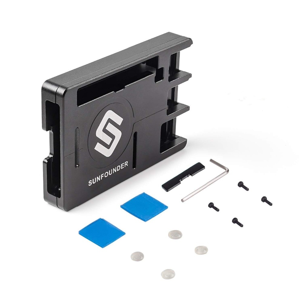 SunFounder Raspberry Pi 3B+, 3, 2, 1B+ Enclosure Metal Case with Heat Dissipation Silica Pad Raspberri pi 3 B+ Case
