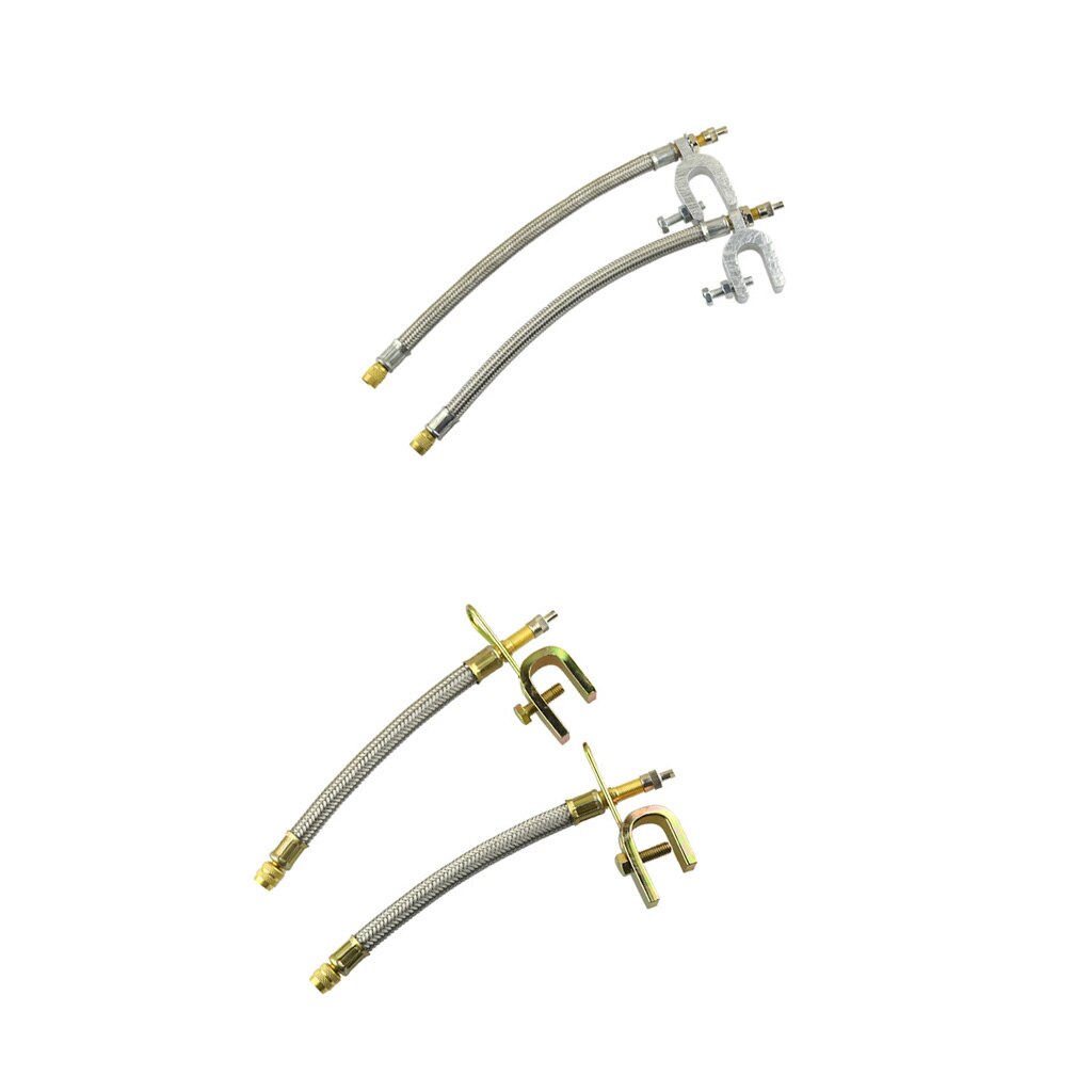 4 unidades de vástago de válvula de doble rueda extensor de extensión 7 '10' mangueras trenzadas flexibles de acero inoxidable con clip de hierro que extiende la longitud