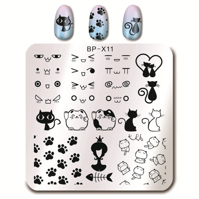 Født smukke negle stempling plader valentinsdag tema hjerte gør det selv billede print negle kunst stempel skabelon gør det selv design stencil værktøj: Bp -x11