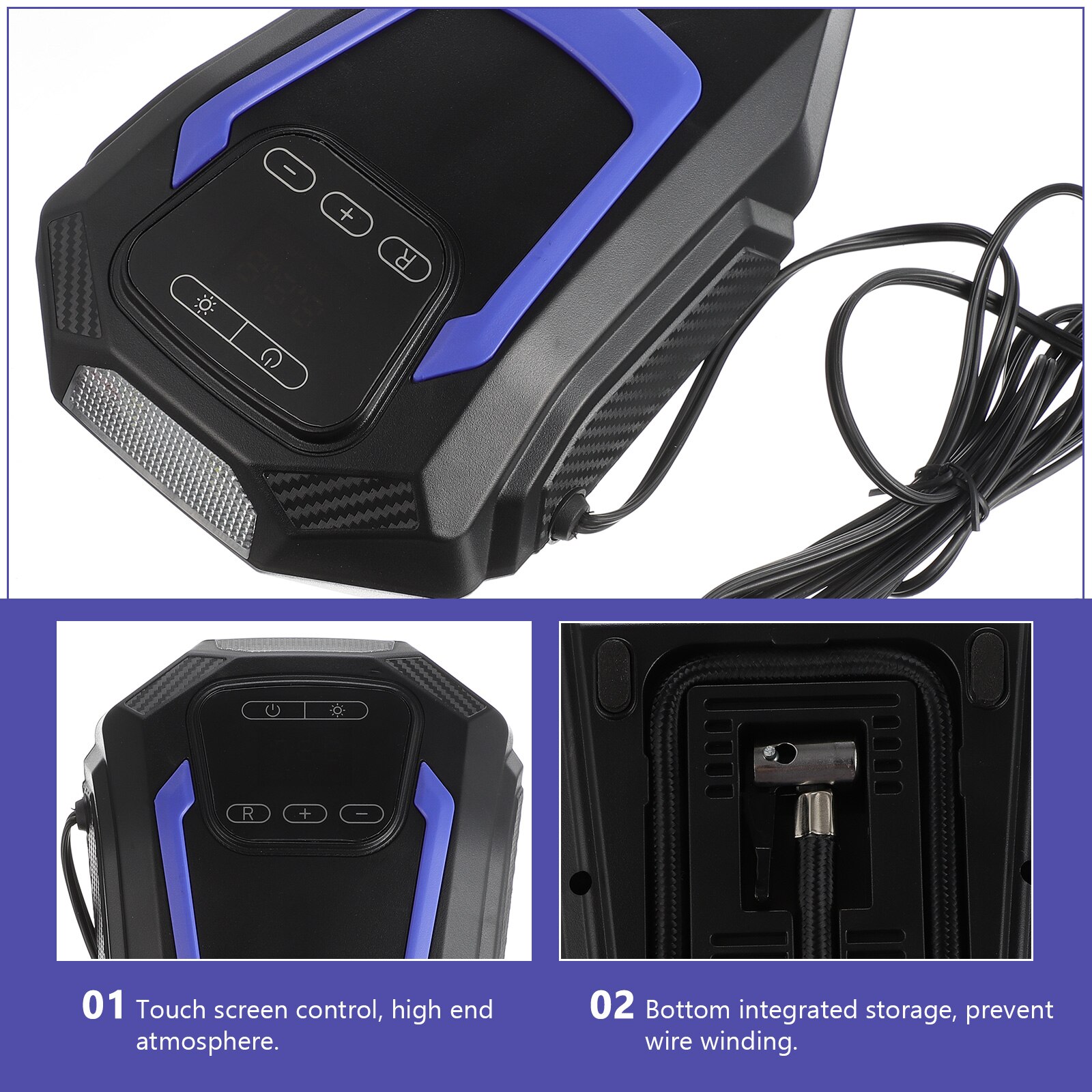 1pc Electric Air Compressor 22 Cylinder Air Pump with Digital Pressure Meter