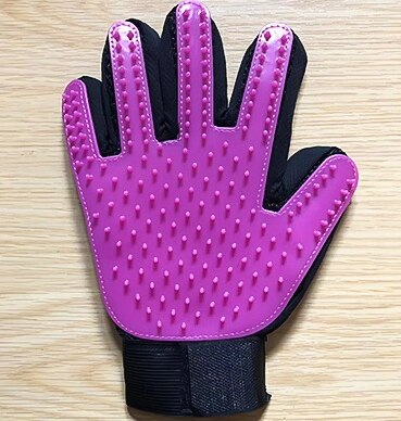 5 farben Handschuh Für Katzen Hunde Pflege Kämme Pet Haar Entferner Haarbürste Für Kleine Medium Große Tiere Liefert Pet Accessoies: Right Hand / plum