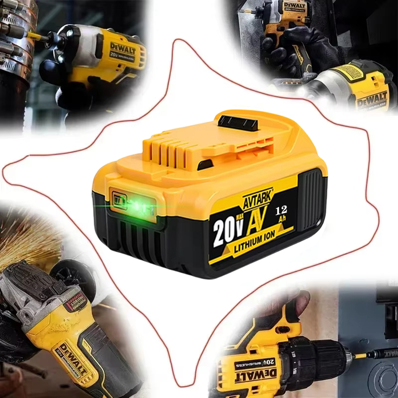Batería DCB200 de 20V Compatible con herramientas eléctricas dewalt, herramienta eléctrica recargable de 18V y 12Ah, baterías de litio de 20V, 18 voltios, 18v, 12Ah