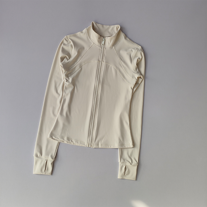 Yoga-Anzug für Damen, High-End-Sportjacke mit Stehkragen und langen Ärmeln, Lauftraining, Fitness-Top, winddichter Laufanzug: M / Black