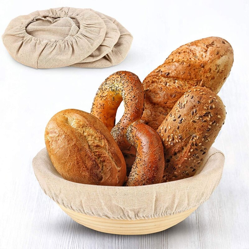 Cesta de algodón para pan a prueba de lino, bolsa de fermentación de la masa para ollas para hornear pasteles, suministros de cocina caseros, 6 uds.