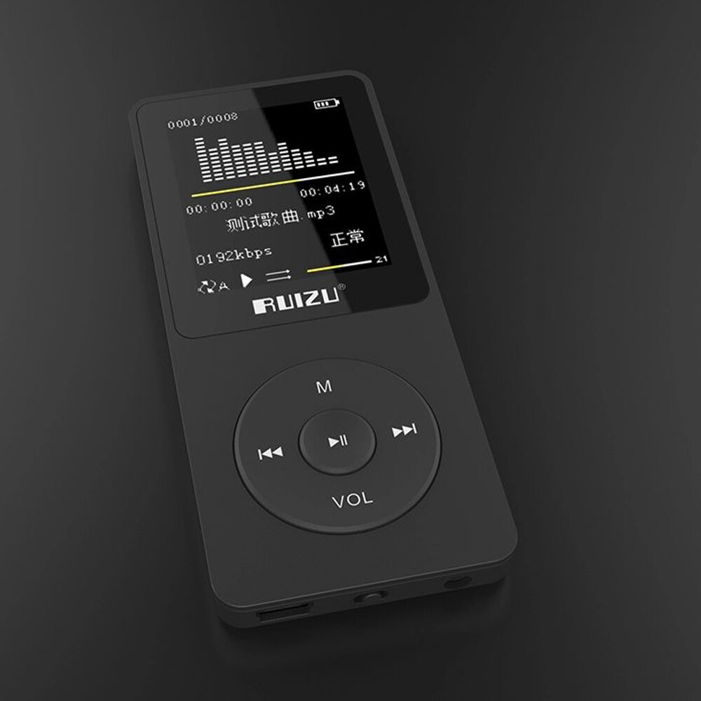 Original English version Ultrathin MP3 Player with 8/4GB storage and 1.8 Inch Screen can play 80H, RUIZU X02