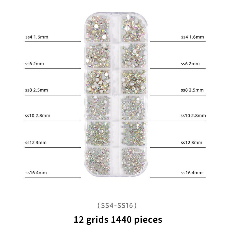 1440 st spik strass ansikte 2022 tips alla för manikyr decoracion uñas handarbete tillbehör kawaii figurer box nyheter: Sr10
