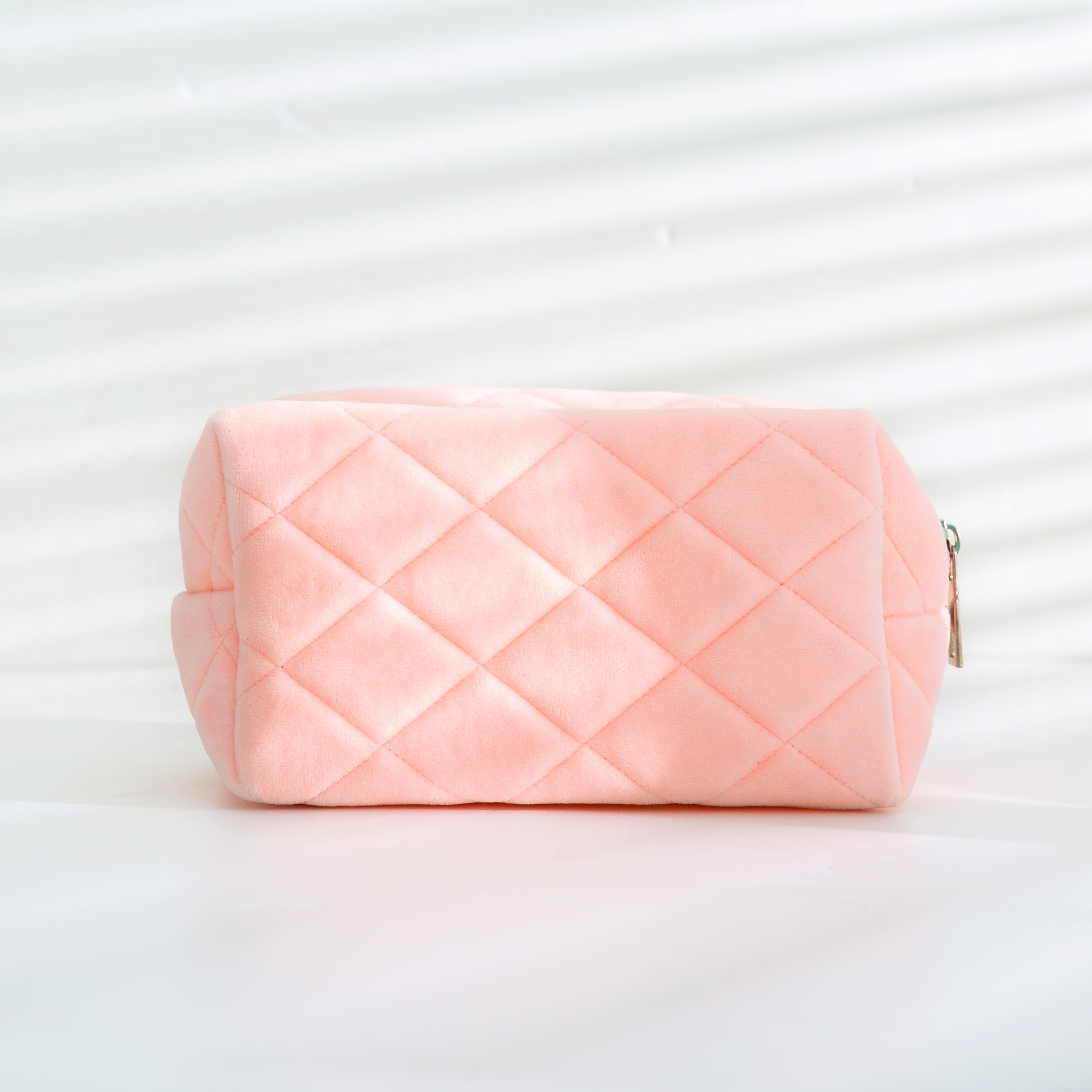 Custodia cosmetica in velluto borsa per cuscino morbida di grande capacità borsa per custodia portatile per ragazze custodia per matita per studenti griglia per cancelleria