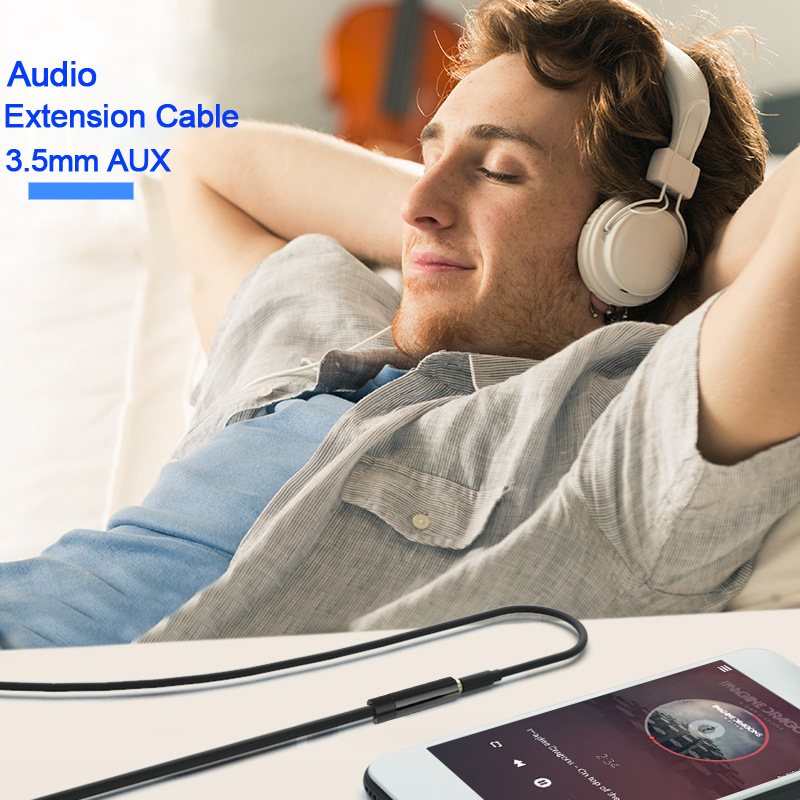 3.5mm Audio Extension Cable Jack Aux Cable For Headphones Speaker Extender Cord For Mobile Phone Car PC Amplifier MP3/MP4 Player