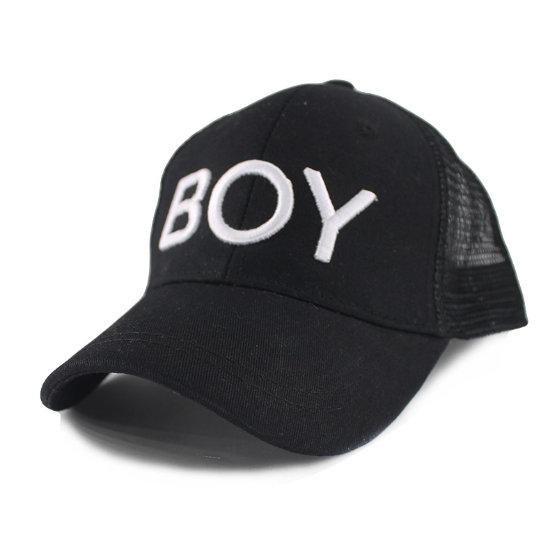 Child Summer Ventilation Boys Baseball Cap For Kids Colorful Cool Children Letter Hat Caps Adjustable Girl Hats: heibai