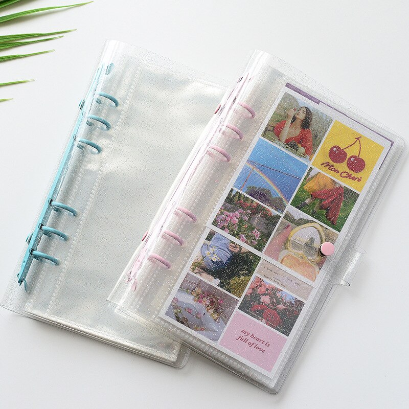 A6/A5 Pink Blue Purple Binder Notebook Cover &amp; Photo Organizer Diary Agenda Planner Bullet Cover School Stationery