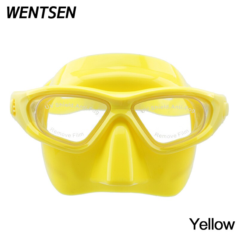Free diving glasses Snorkel kit diving equipment underwater diving mask for freediving snorkeling set freedive goggles: Yellow