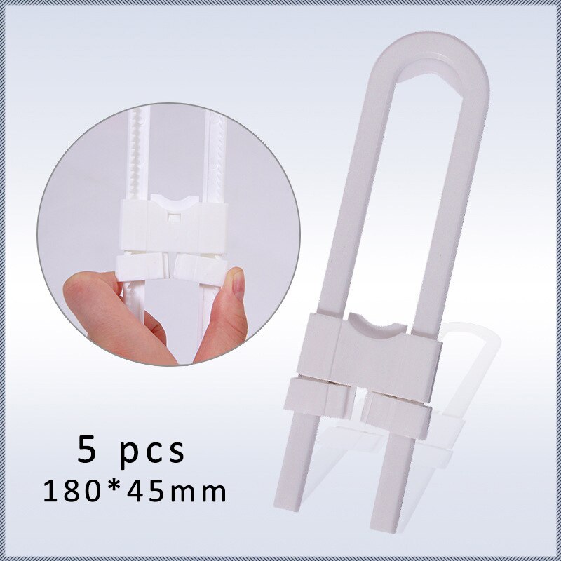 5 Stks/pak Mutifunctional U-Vormige Baby Veiligheidssloten Baby Kastdeur Lade Sloten Abs Plastic Zuigeling Kast Lock: WHITE