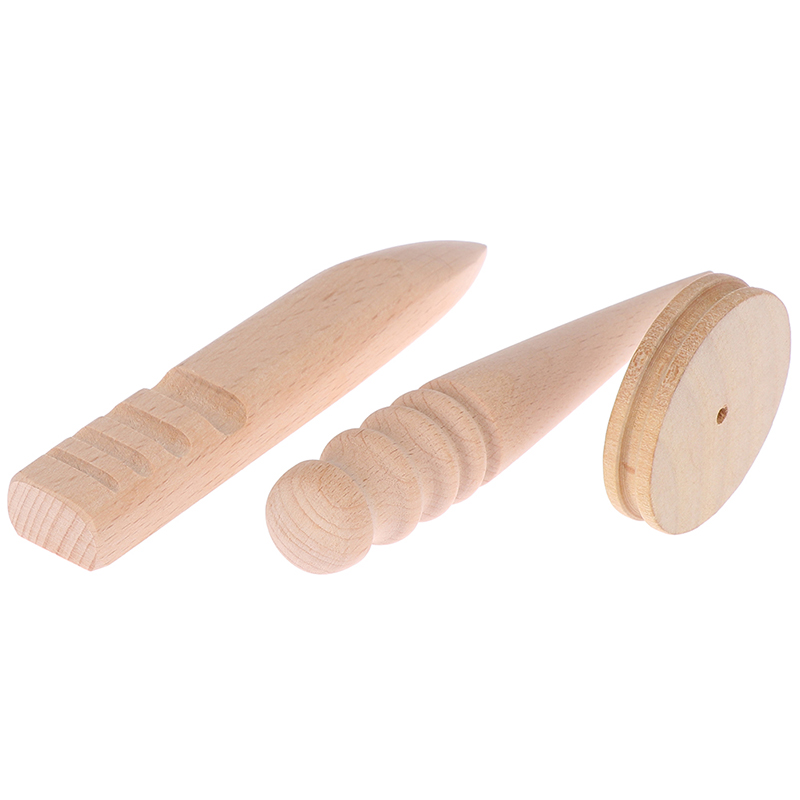 1pc artesanal multi-tamanho haste de polimento de couro artesanato bordas slicker redonda madeira diy leathercraft ferramenta