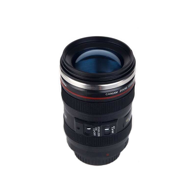 SLR caméra lentille en forme de café thé bière tasse 400 ML nouveauté tasses et tasses avec couvercle sans BPA: Six black