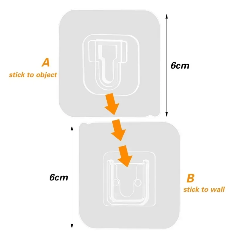 Doppelseitige selbstklebende Wandhaken, transparenter doppelseitiger Haken für Küche, Badezimmer, Aufhänger, Stecker, Sauger, Halter, Organizer