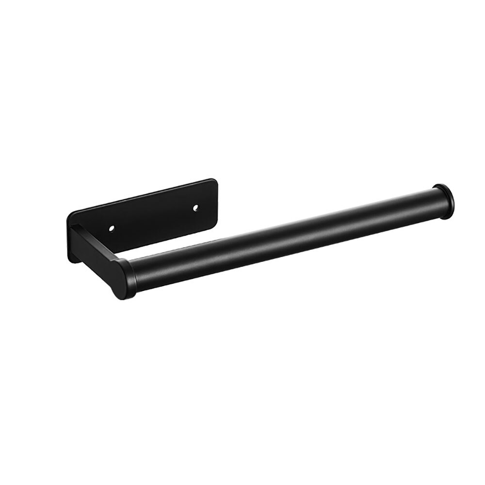 Punch-Free Black Kitchen Accessories Organizer Cling Film Rack Aluminum Napkin Hanger Bathroom Space Tissue Holder